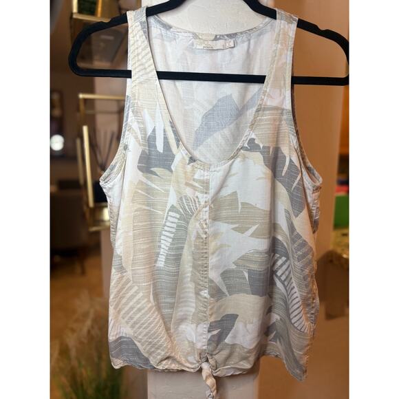 PrAna Women's McKenzie Neutral Tie Front Tank Top Bone Paloma Size S (2-8) - Picture 3 of 6